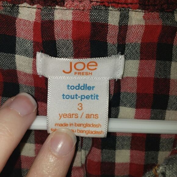 JOE FRESH BUFFALO CHECKER PLAID BUTTON PULLOVER TUNIC SIZE 3T - Picture 2 of 4